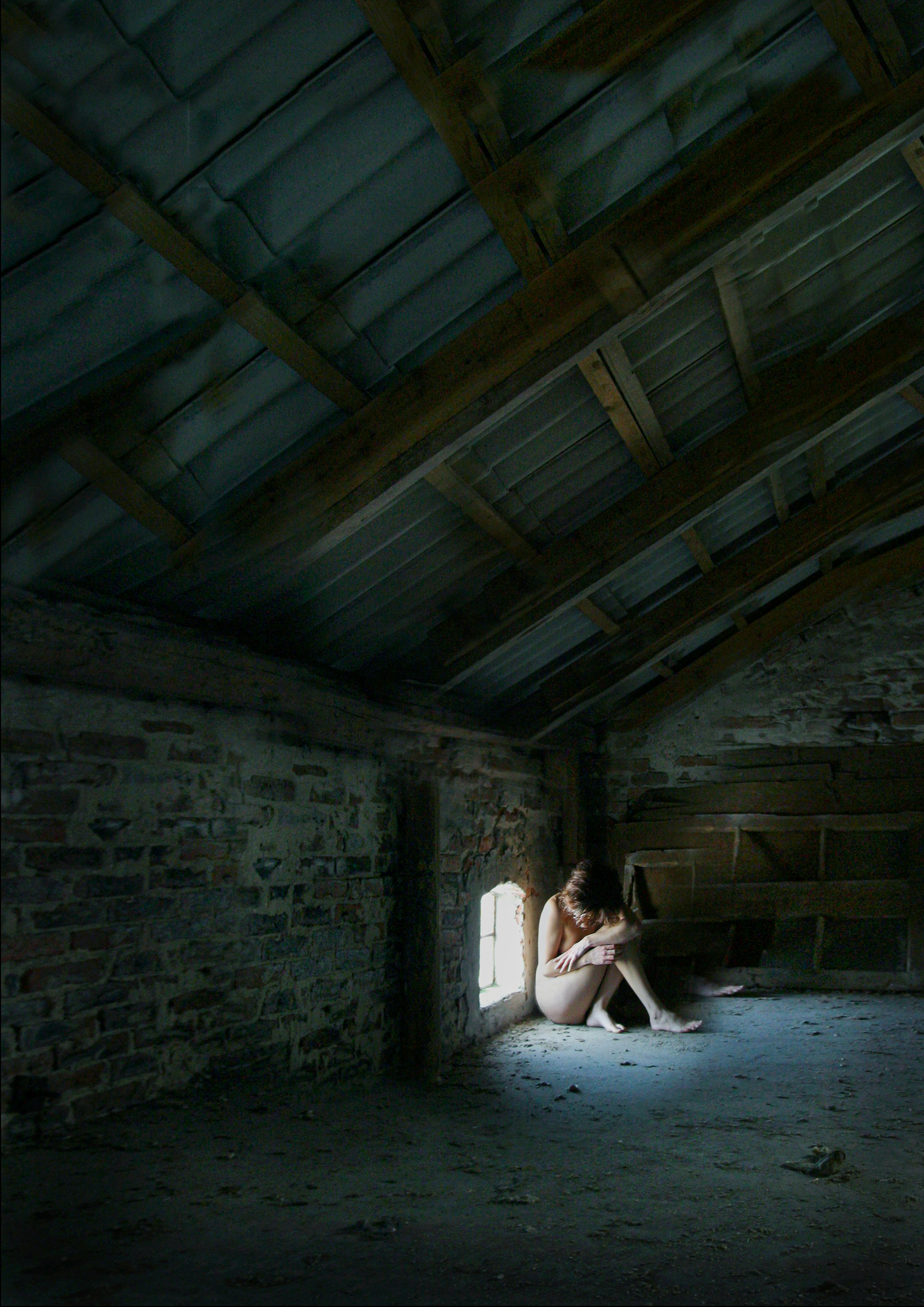 Naked Woman Sitting on Floor Near the Window · Free Stock Photo