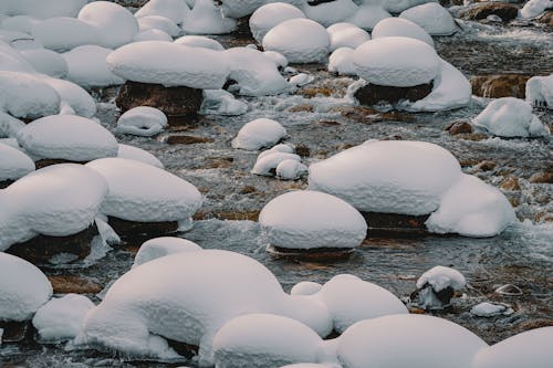 Rocks Covered in Snow