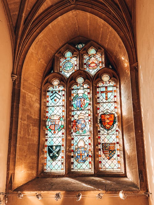 Free Church Stained Glass Window Stock Photo