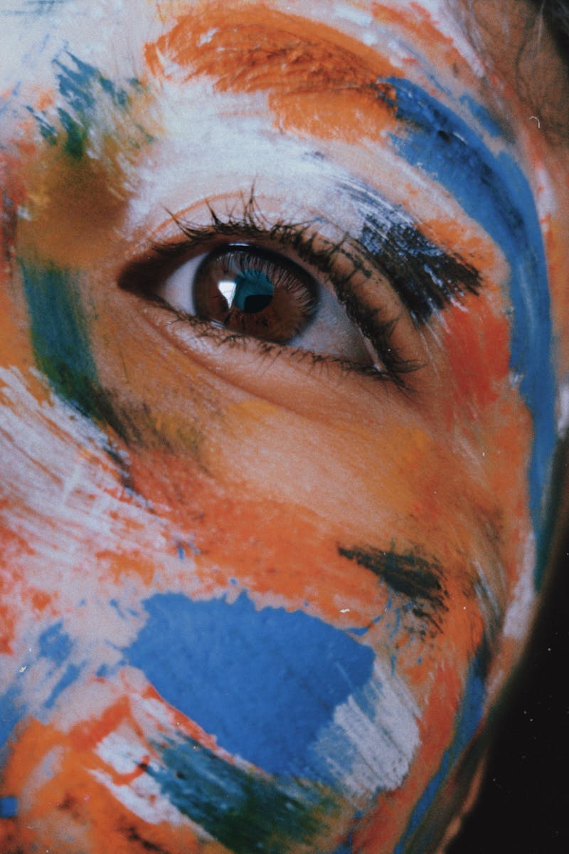 Person Colorful Face Paint