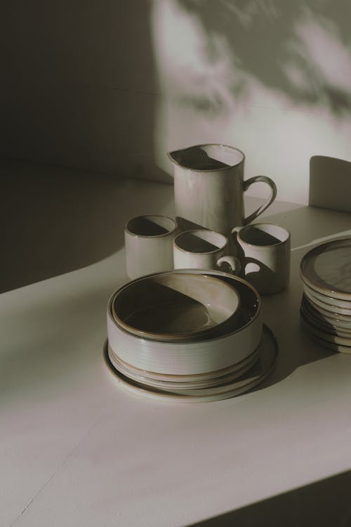 Ceramic Dinnerware on White Table