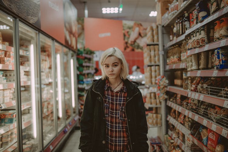 Woman Inside The Convenience Store 