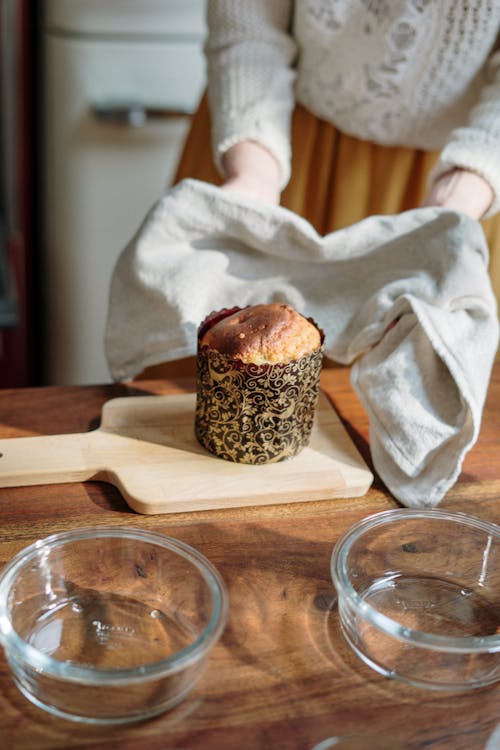 Freshly Bake Cake on Brown Wooden Chopping Board