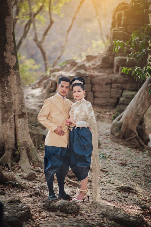 Couple Wearing Their Traditional Outfit