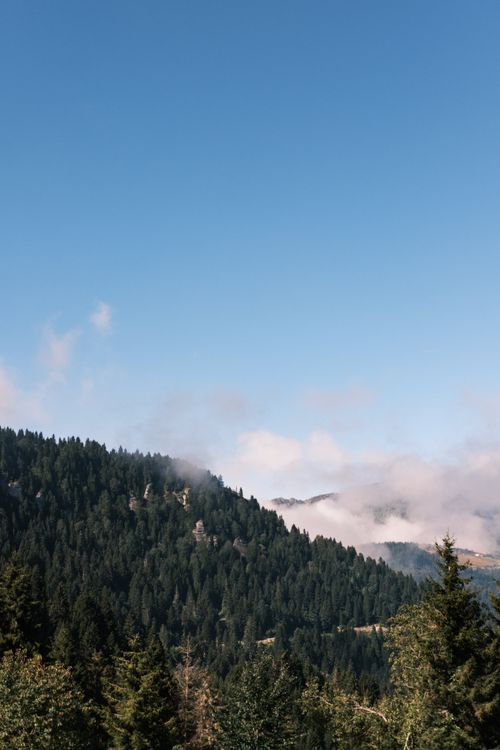 Free Majestic view of cloudy Giresun mountains with dense forest under a clear sky. Stock Photo