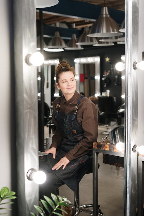 Hairstylist In Front of the Mirror