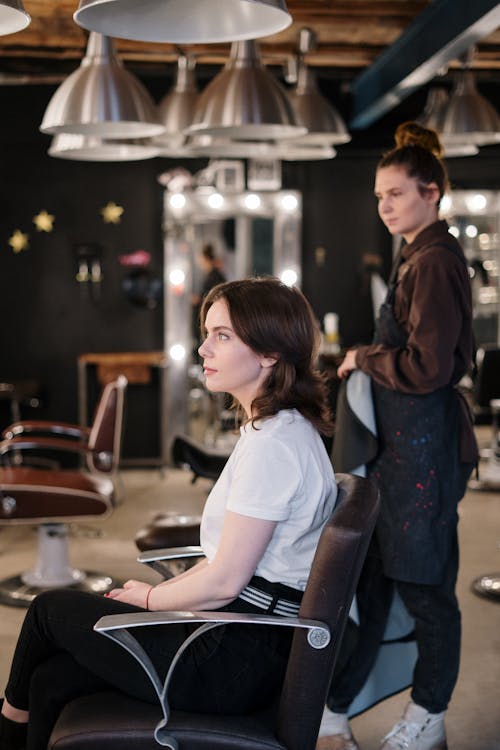 Free Woman Getting a Haircut Stock Photo