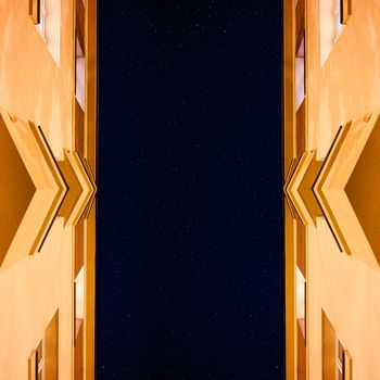 捷克特鲁特诺夫的两座城市建筑之间，星夜的迷人景色展现了建筑与天文学的相遇