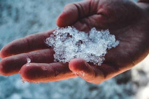 Ice on Persons Hand