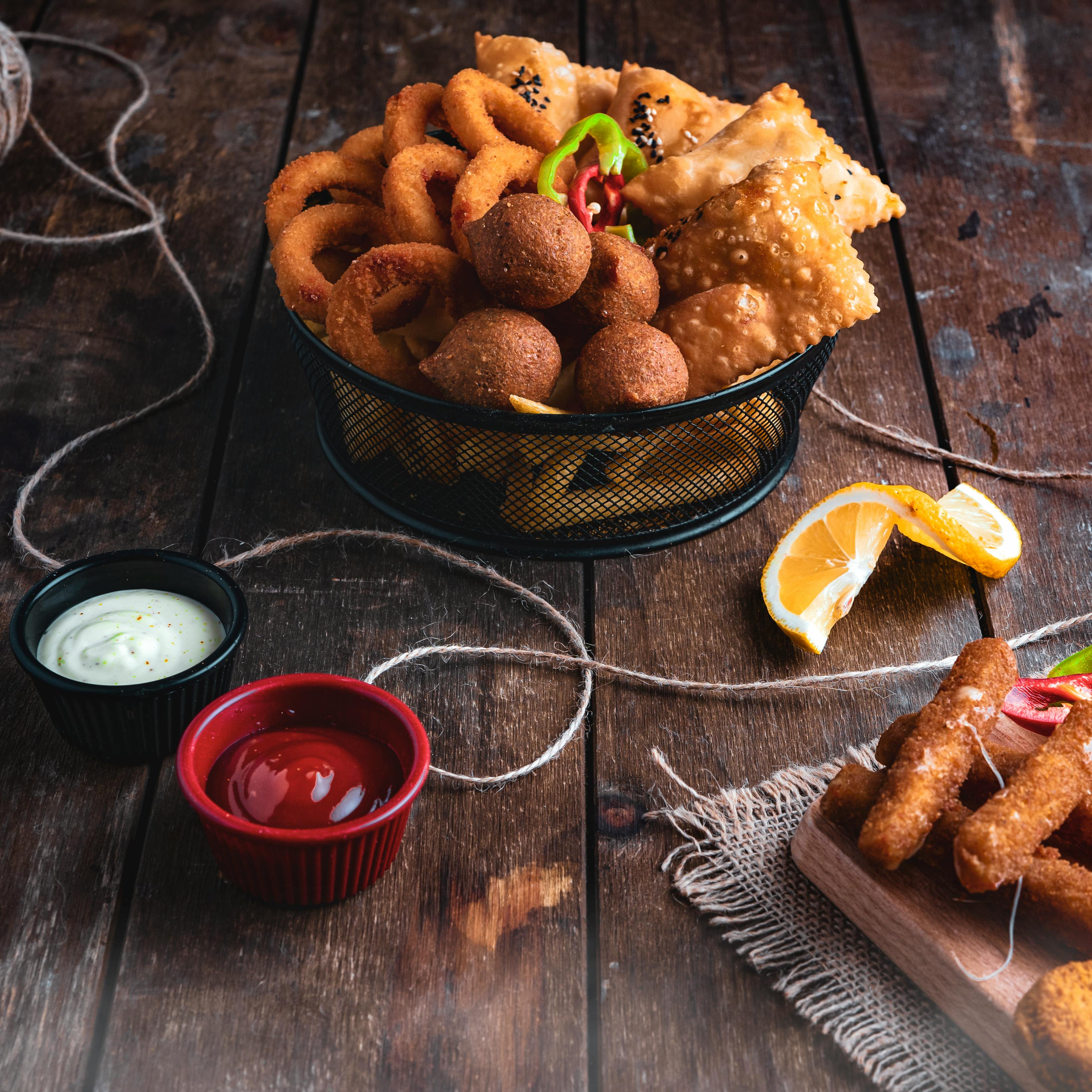 Yummy Fried Food on Steel Basket · Free Stock Photo