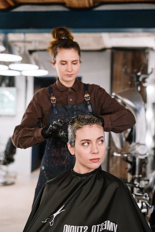 Woman Getting Hair Treatment