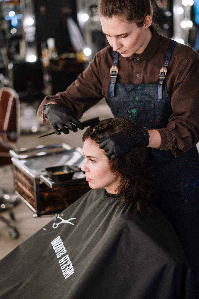 Stylist at work on a client's hair