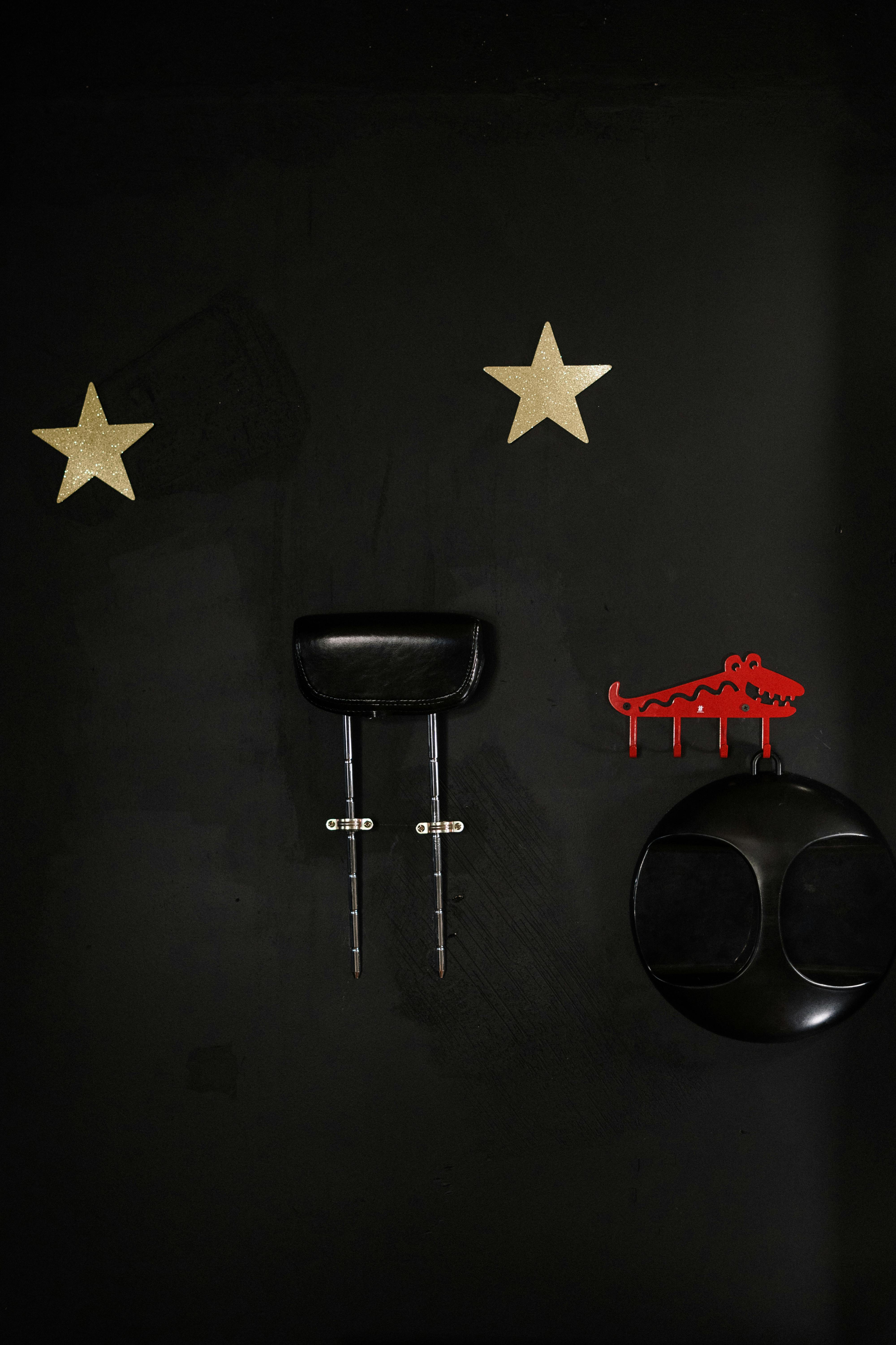 Gold Key Holder on Black Wall · Free Stock Photo