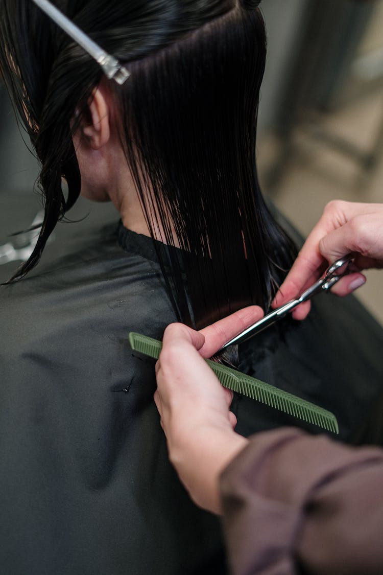 Woman Getting A Haircut