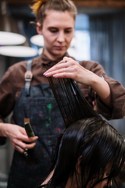 Woman Having a Haircut