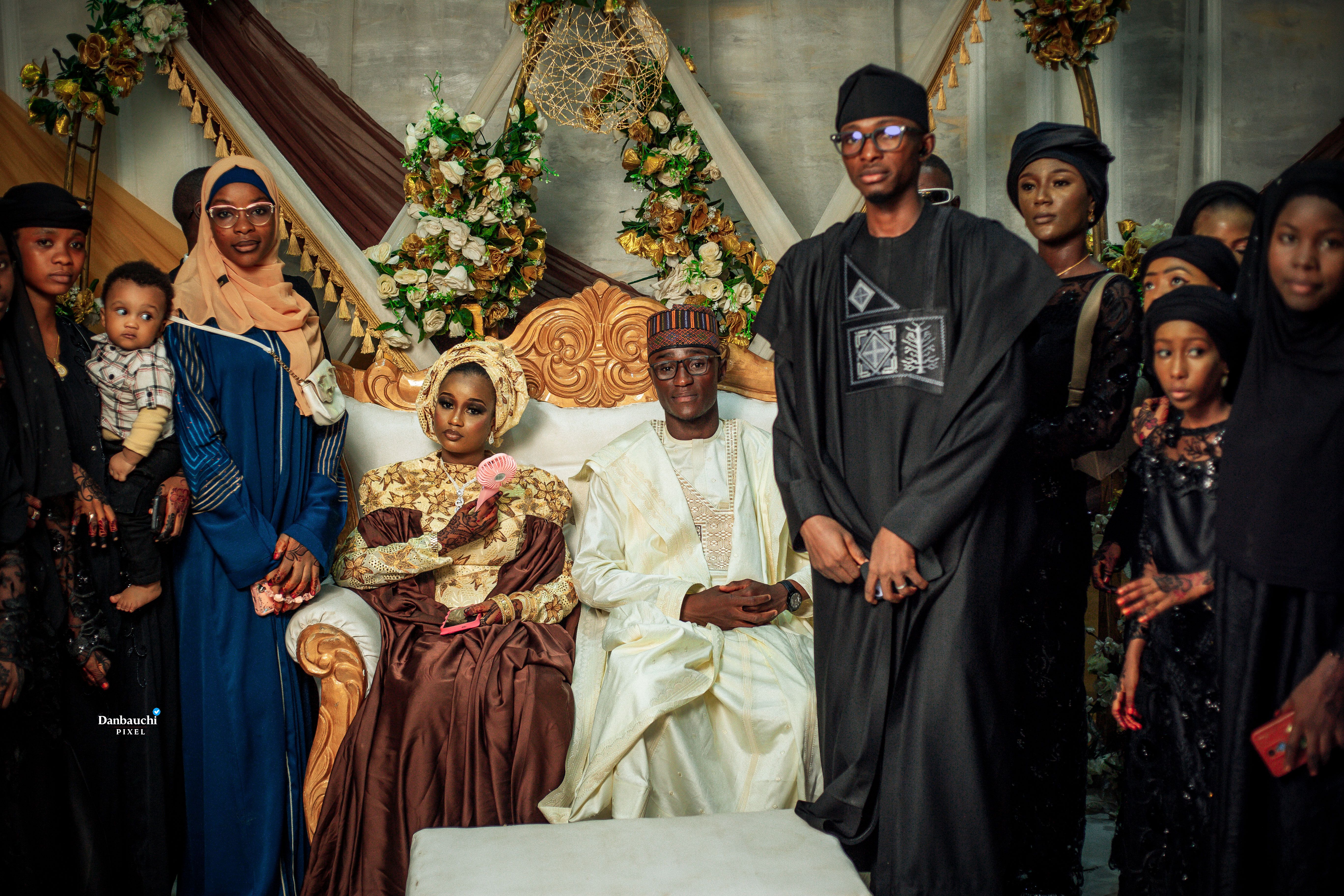 Elegant traditional wedding in Zaria City, showcasing cultural attire and decorations.