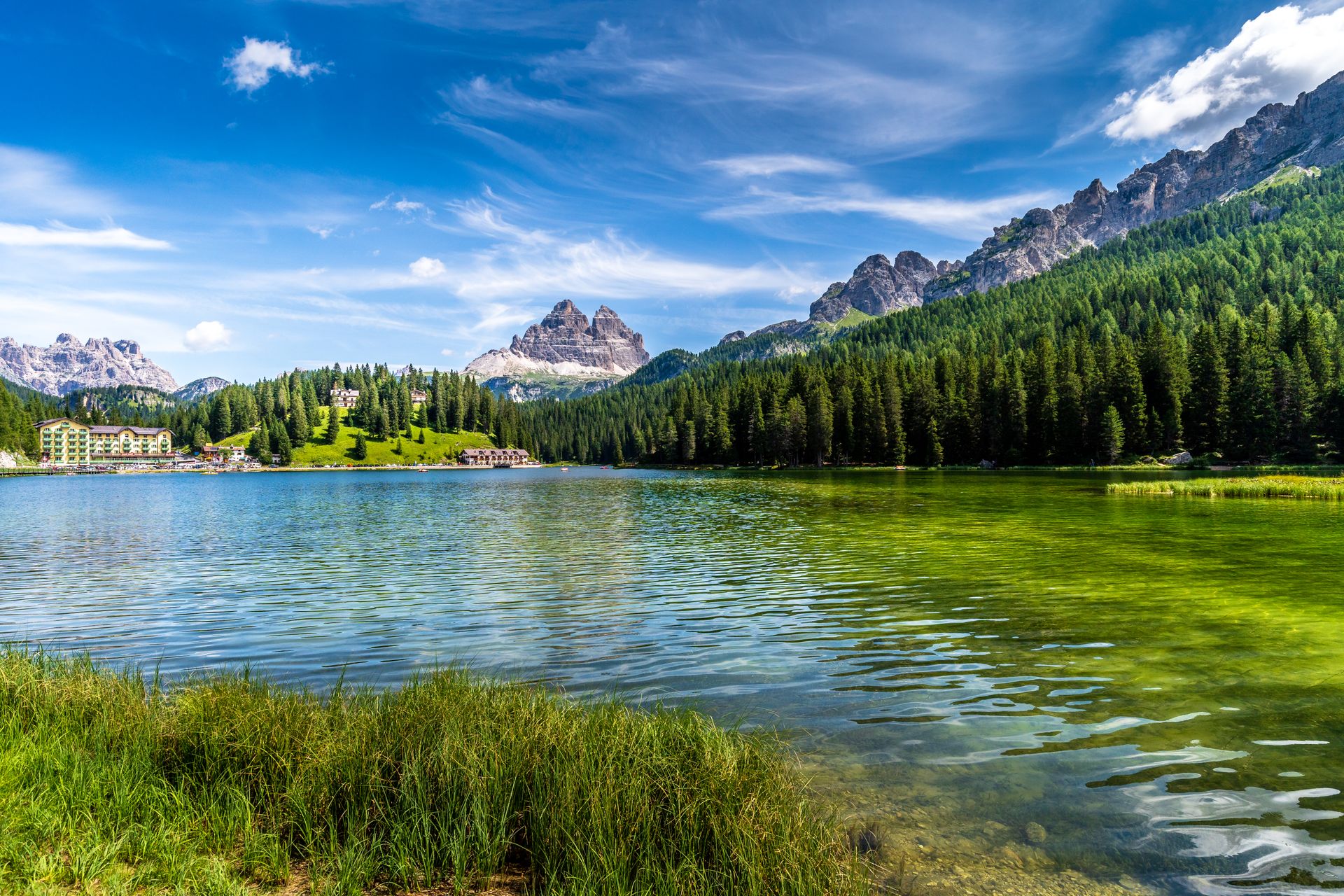 Green Trees Near Lake Under Blue Sky