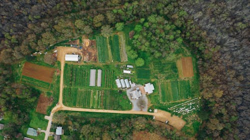 Free Aerial Shot Of Farmland Stock Photo