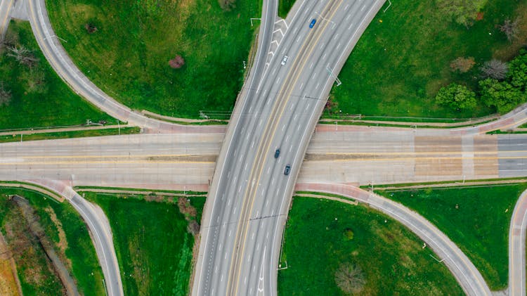 Aerial Shot Of Roads