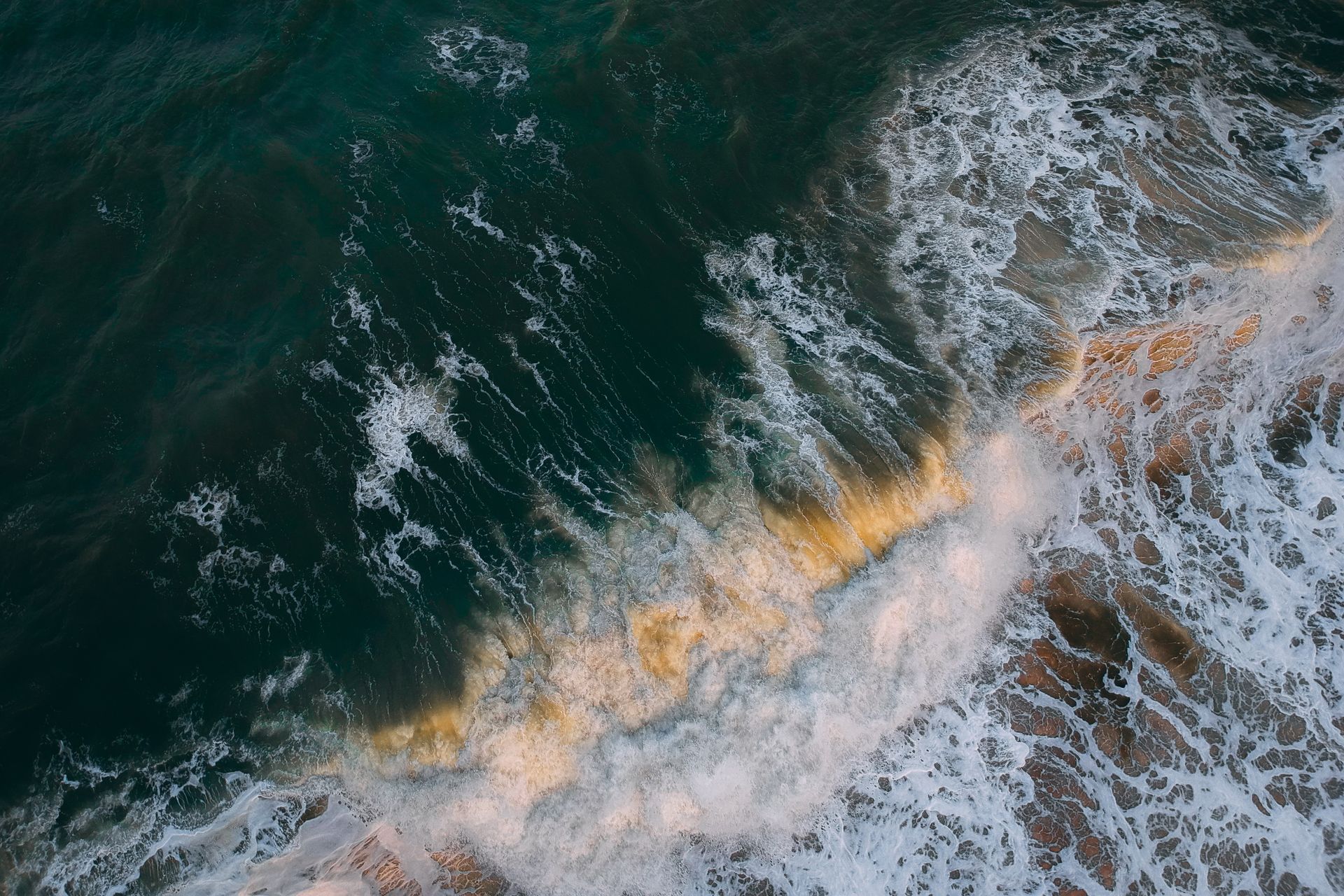 Ocean Waves Crashing on Shore