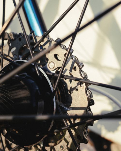 Free Detailed view of bicycle gear and spokes, perfect for cycling enthusiasts. Stock Photo
