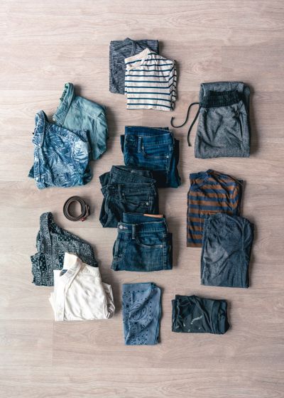 Neatly arranged casual clothes flat lay — photo by Hana Brannigan on Pexels