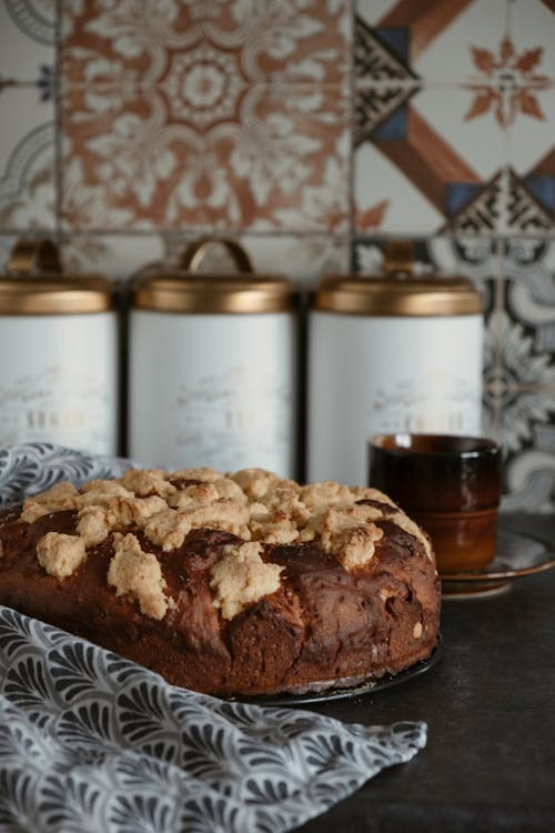 Free Brown Bread On Black Tray Stock Photo