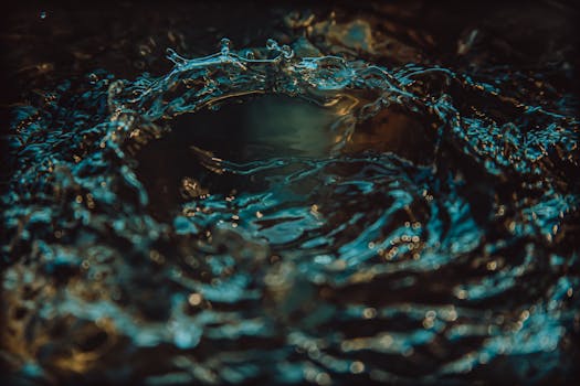 A captivating close-up shot of water ripples creating a mesmerizing pattern.