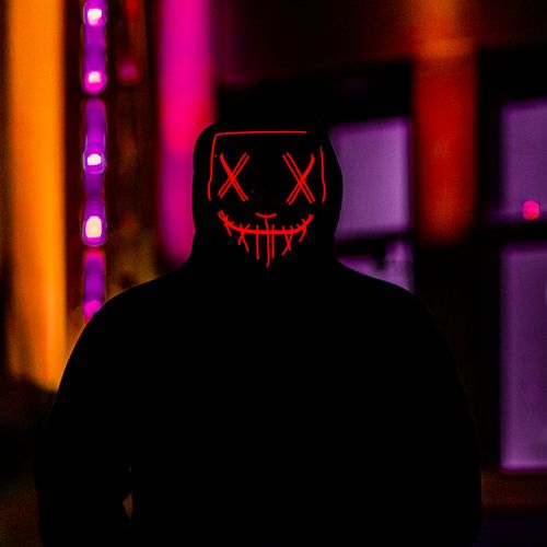Free stock photo of light up mask, mask, nighttime Stock Photo