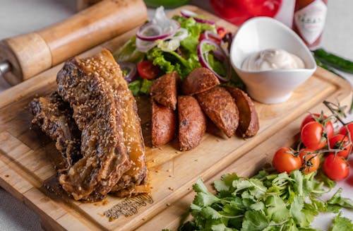 Food On Brown Wooden Chopping Board