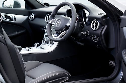 Free Black And Silver Car Steering Wheel Stock Photo