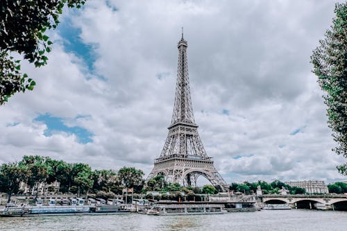 Eiffel Tower Under Cloudy Sky