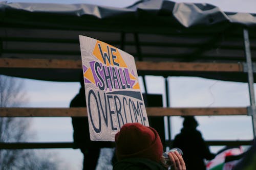 Person Holding a Sign