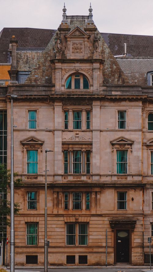 Free A classic stone building showcasing intricate architectural design in Cardiff, UK. Stock Photo