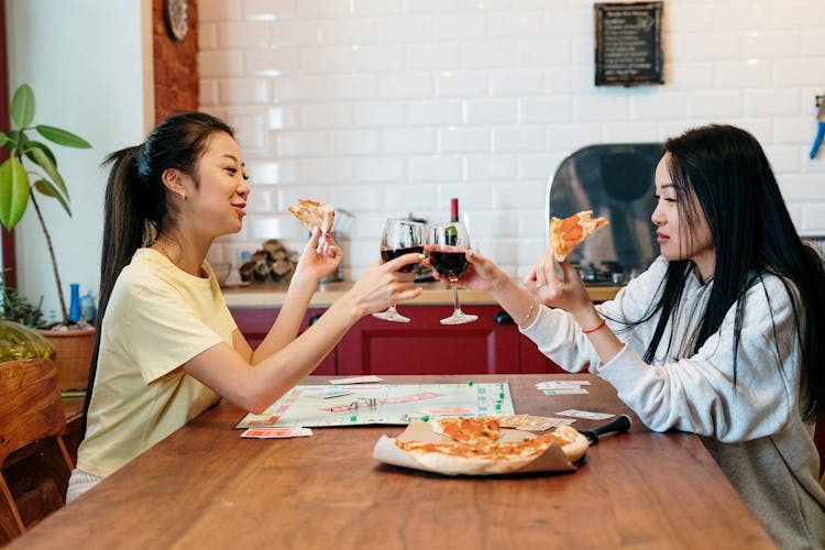 Women Having A Wine Toast 