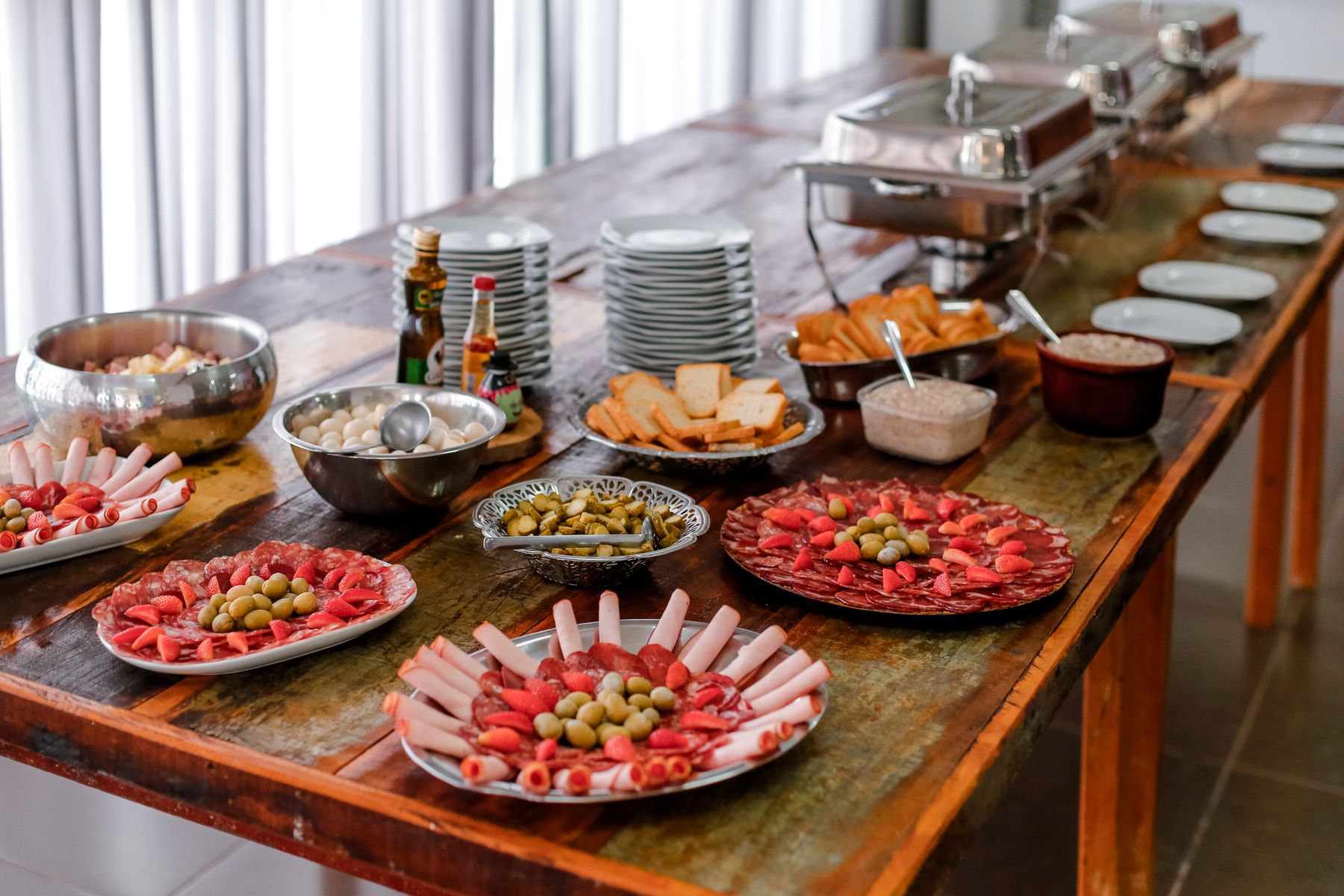An elegant Selar catering spread laid out for an event