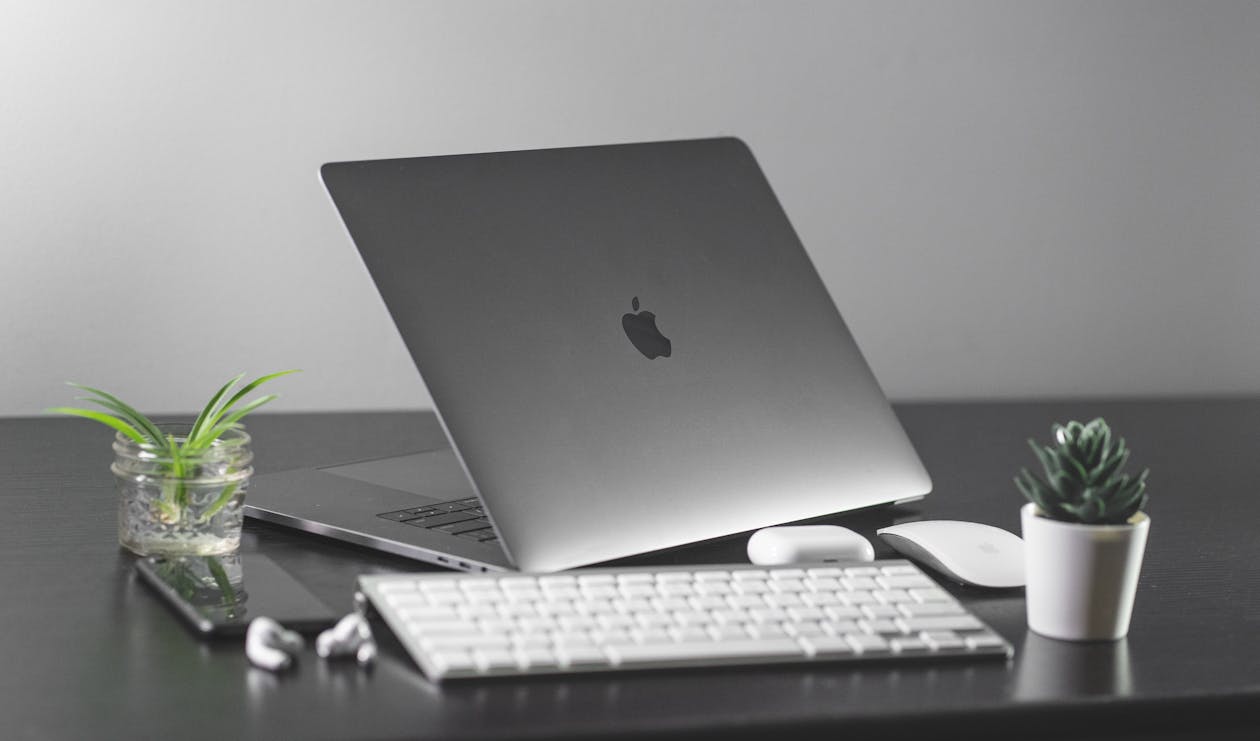 Free Macbook On A Table Stock Photo