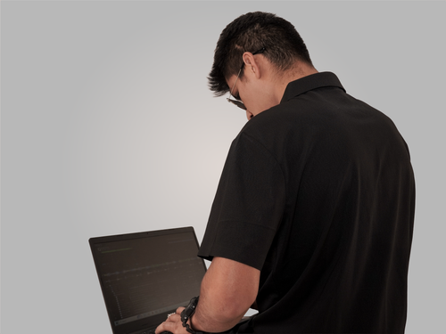 Free stock photo of artist, black, black polo shirt Stock Photo