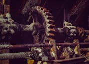 Old metal tubes with rusty surface