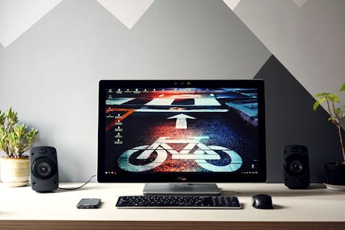Free Dell Monitor Turned-on Stock Photo