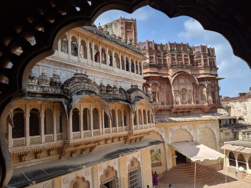 Free stock photo of arched window, architectural, india Stock Photo