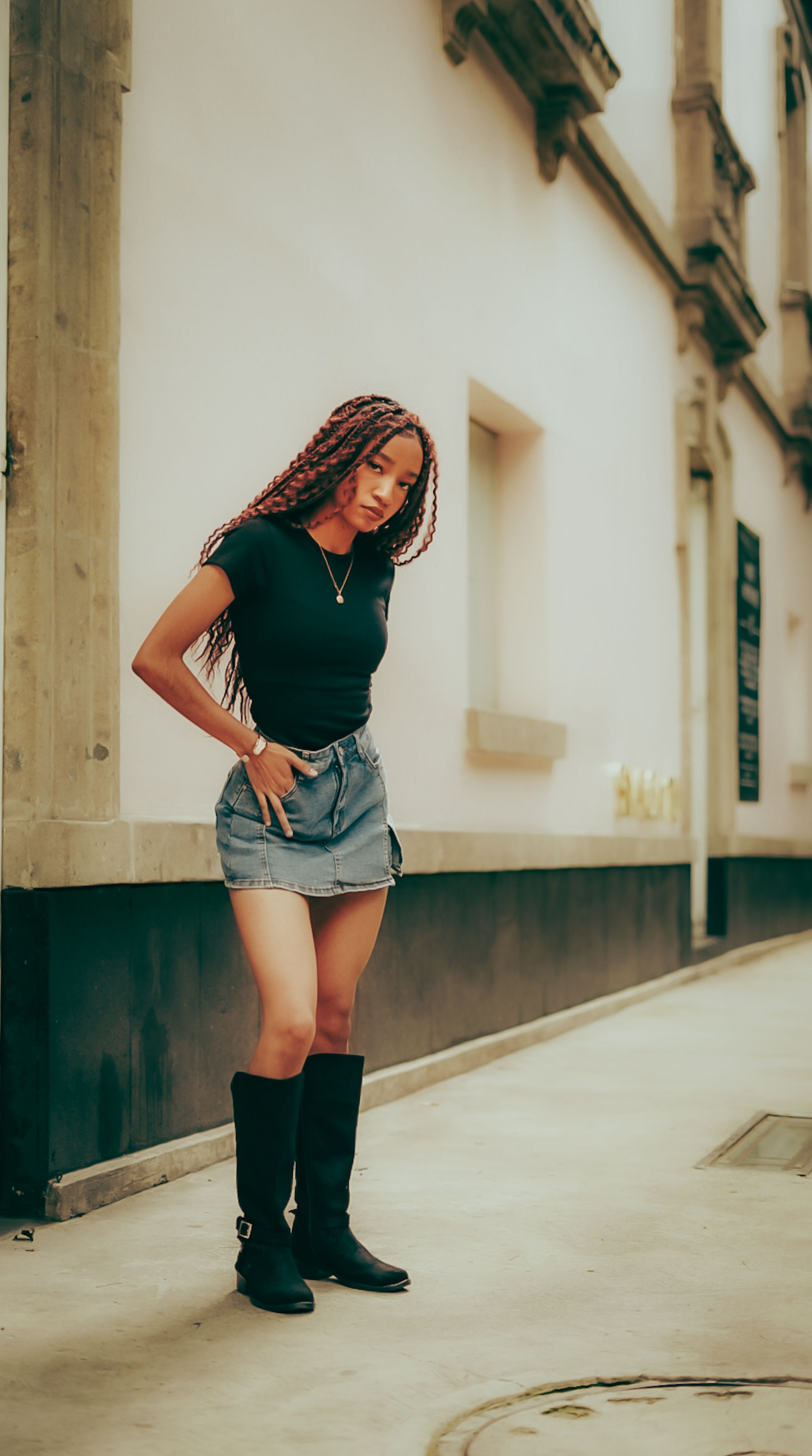 Saia Jeans Curta