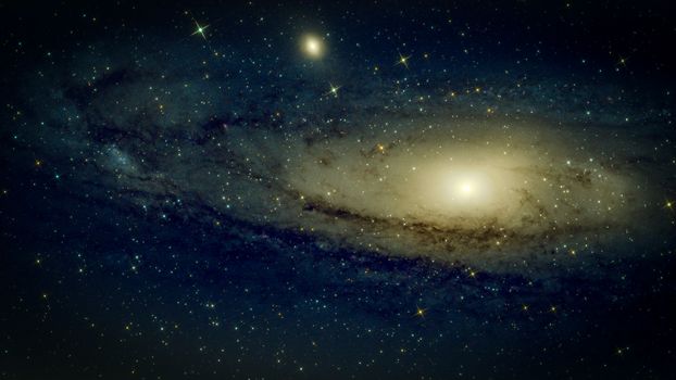 Beautiful view of Andromeda Galaxy captured in the vast deep space.