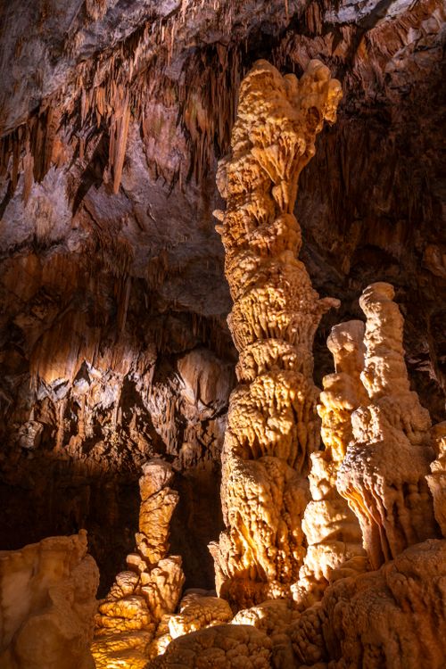 Free Explore the stunning stalagmites in Cabrespine Cave, showcasing nature's intricate formations. Stock Photo