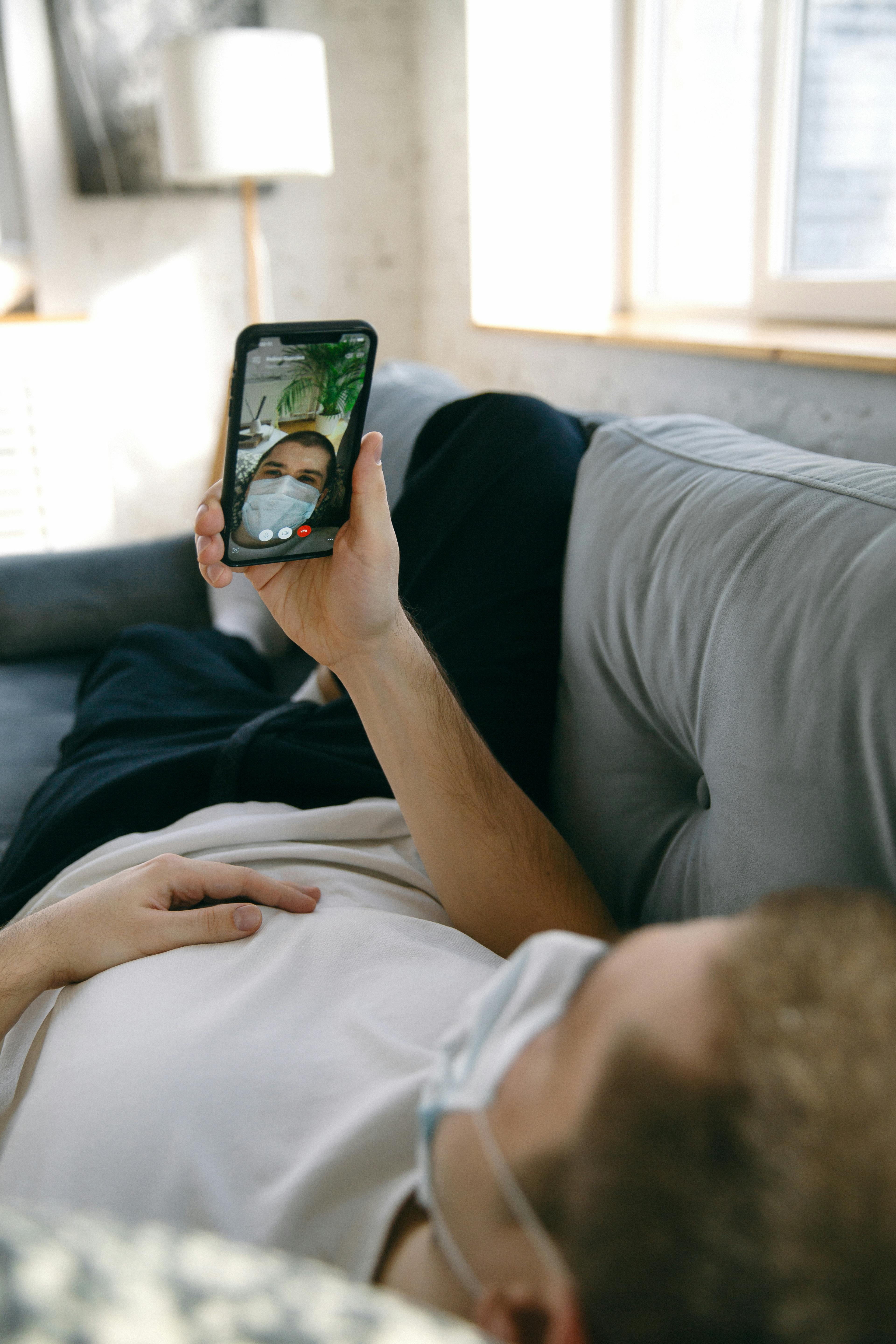 man doing facetime