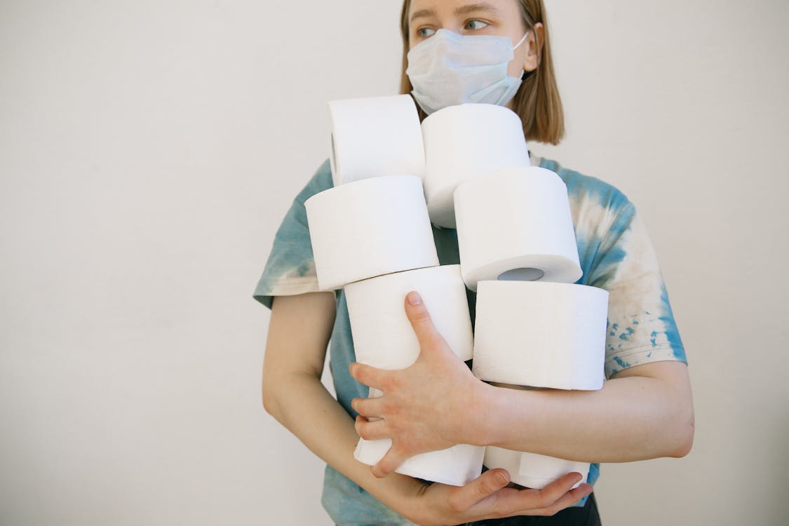 Woman Hoarding Tissue Paper