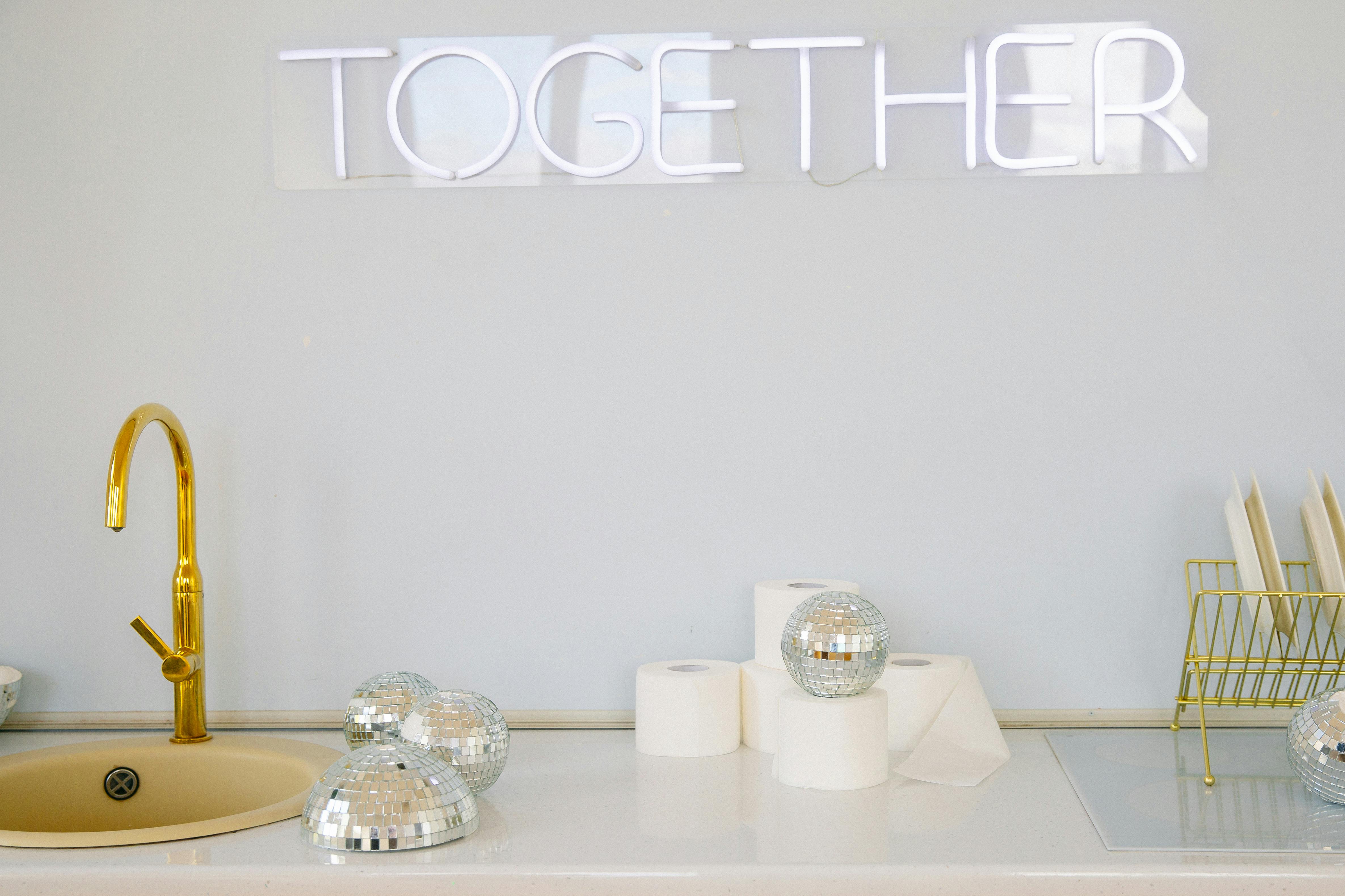 Clean Bathroom Sink with Toilet Paper Rolls · Free Stock Photo