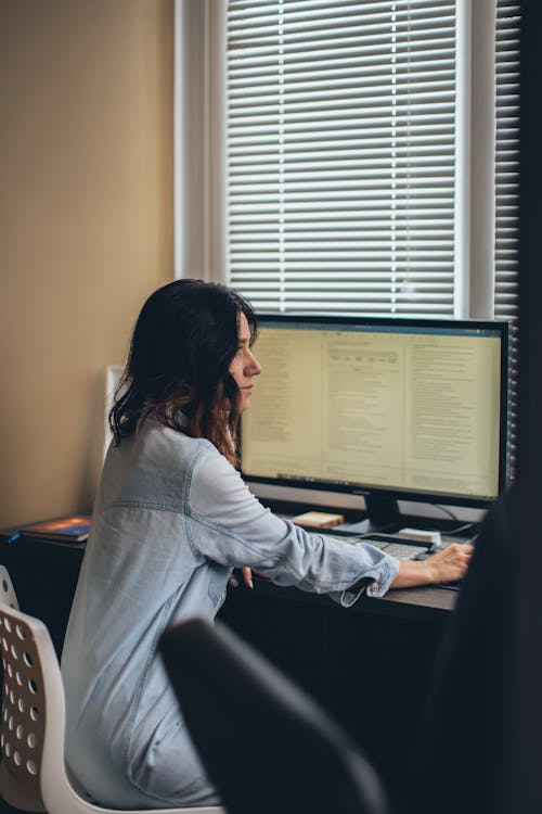 Free Woman Working From Home Stock Photo
