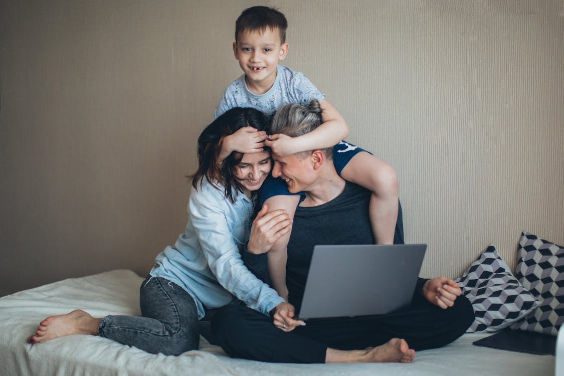 Free Family Bonding During Quarantine Stock Photo