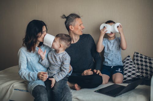 Free Family Bonding During Quarantine Stock Photo